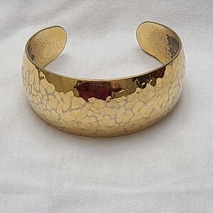 Monet Hammered Gold Toned Cuff Bracelet